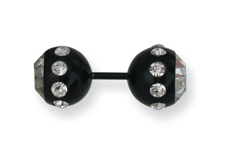 316L Srg Gr Sstl 10Mm Clr Cz Ends Cheater Plug