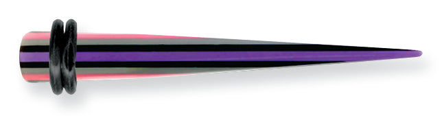 Acrylic Uv Neon Layered Expander Spike W 2 O-Rings 2G (6.5Mm) 50Mm Long Exp