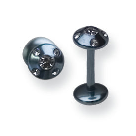 316L Srg Gr Sstl 16G 5/16In.4Mm 5-Clr Czs Ltblu Cone Labret