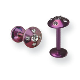 316L Srg Gr Sstl 16G 5/16In.5Mm 5-Clr Czs Pink Cone Labret