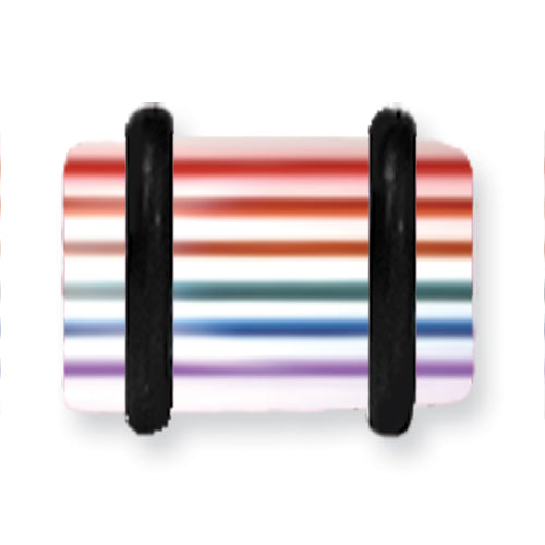 Acrylic Uv Sensitive Layered Plug W 2 Black O-Rings 0G (8.2Mm) 1/2 (13M