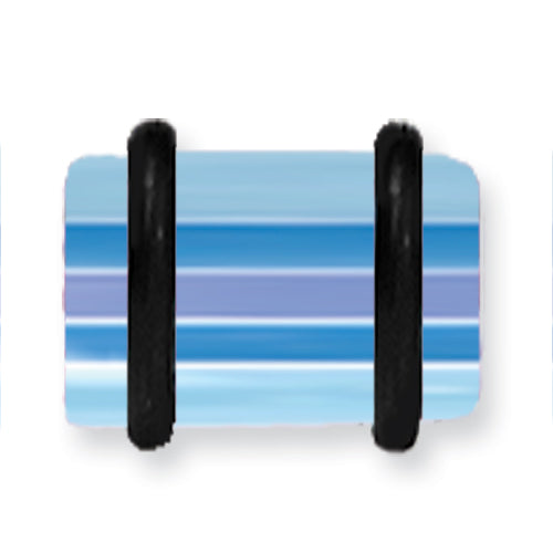 Acrylic Uv Sensitive Layered Plug W 2 Black O-Rings 0G (8.2Mm) 1/2 (13M