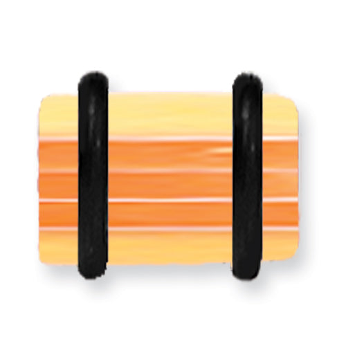 Acrylic Uv Sensitive Layered Plug W 2 Black O-Rings 0G (8.2Mm) 1/2 (13M