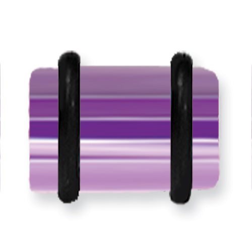 Acrylic Uv Sensitive Layered Plug W 2 Black O-Rings 0G (8.2Mm) 1/2 (13M