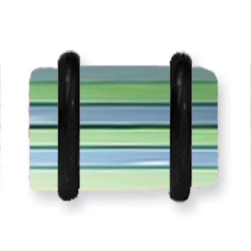 Acrylic Uv Sensitive Layered Plug W 2 Black O-Rings 0G (8.2Mm) 1/2 (13M