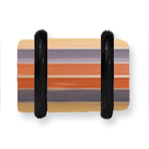 Acrylic Uv Sensitive Layered Plug W 2 Black O-Rings 0G (8.2Mm) 1/2 (13M