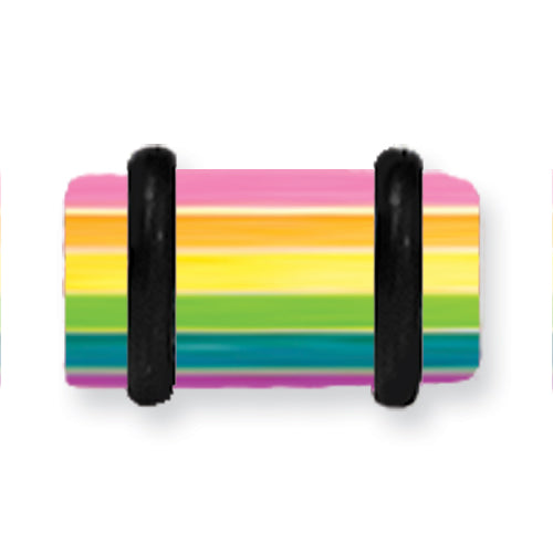 Acrylic Uv Sensitive Layered Plug W 2 Black O-Rings 2G (6.5Mm) 1/2 (13M