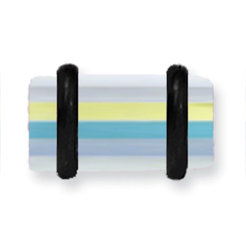Acrylic Uv Sensitive Layered Plug W 2 Black O-Rings 2G (6.5Mm) 1/2 (13M
