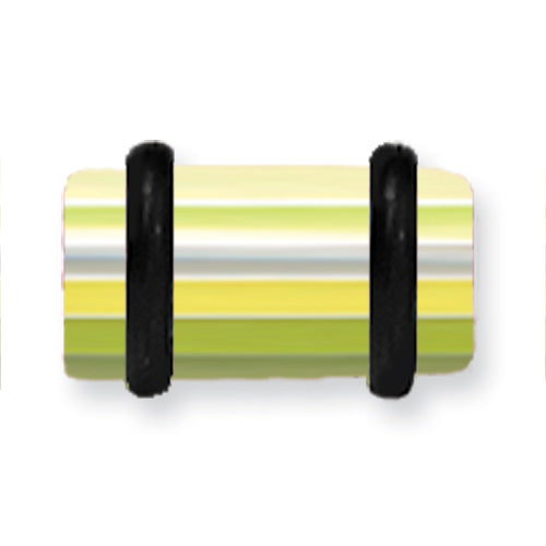 Acrylic Uv Sensitive Layered Plug W 2 Black O-Rings 2G (6.5Mm) 1/2 (13M