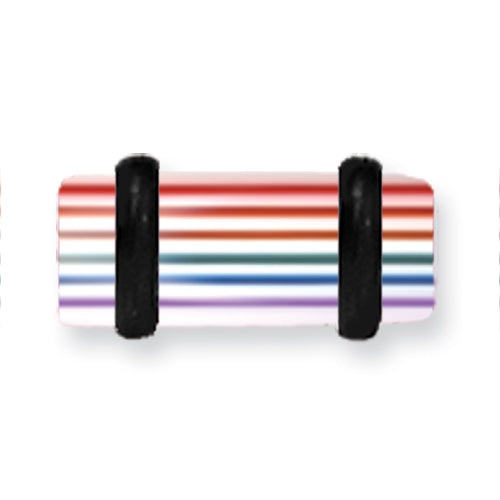 Acrylic Uv Sensitive Layered Plug W 2 Black O-Rings 4G (5.2Mm) 1/2 (13M