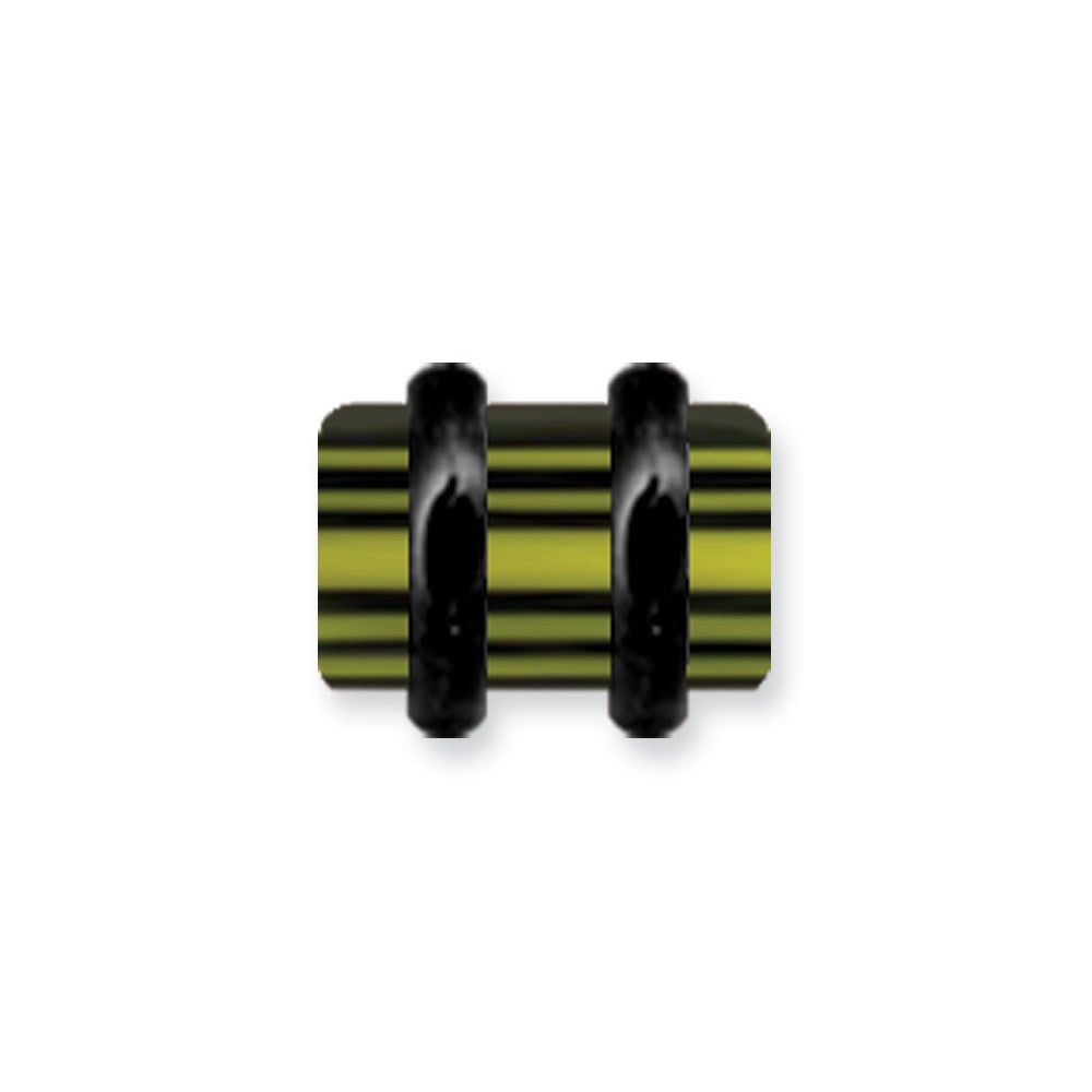Acrylic UV Sensitive Layered Plug (Racer Stripes) Mens Colors w Flat Ends