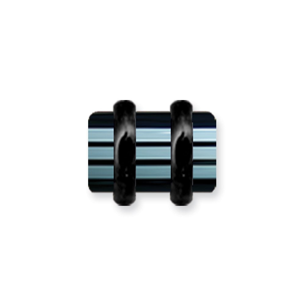 Acrylic UV Sensitive Layered Plug (Racer Stripes) Mens Colors w Flat Ends