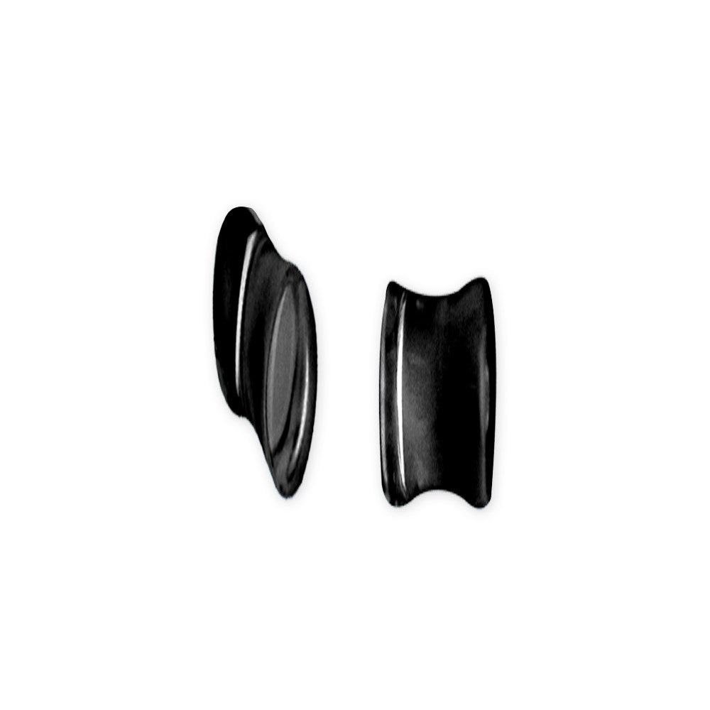 Natural Stone Plug w Flares 1G (26mm) Plug w Flared Ends Agate Black