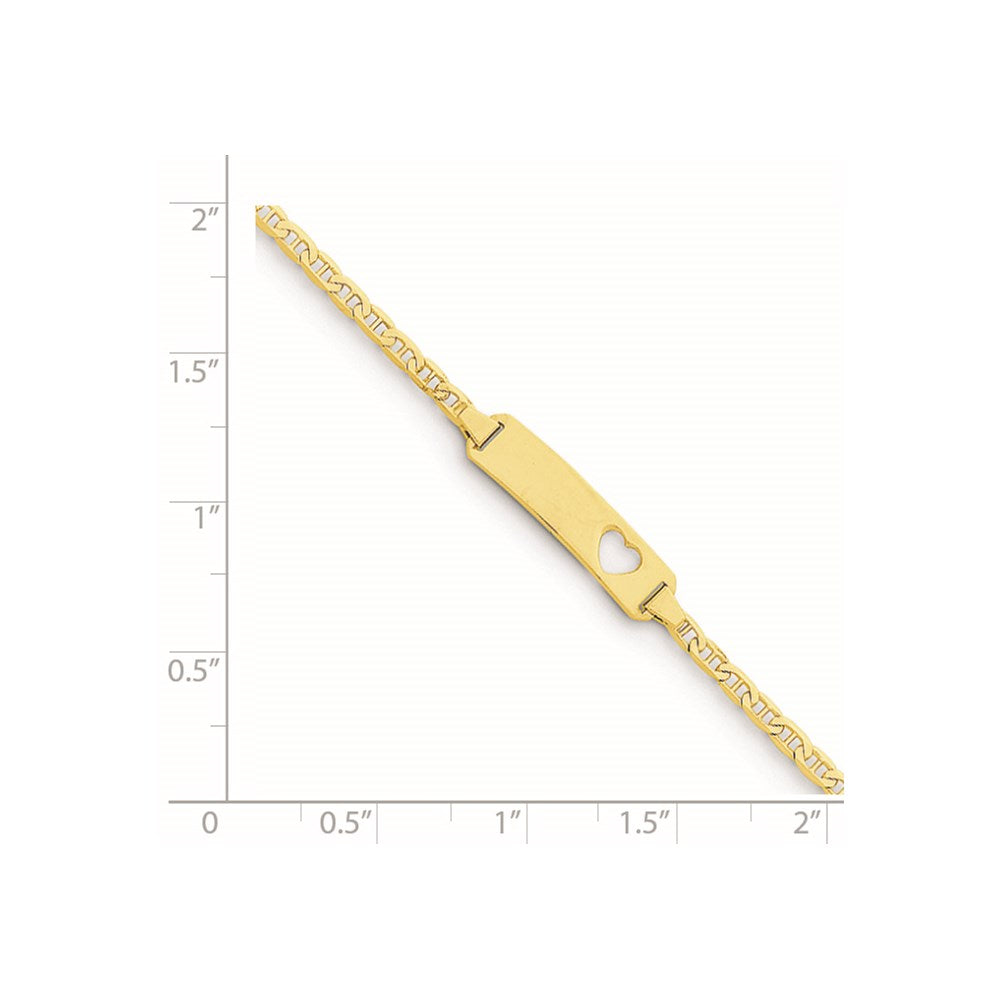 14k Cut-out Heart Anchor Link ID Bracelet