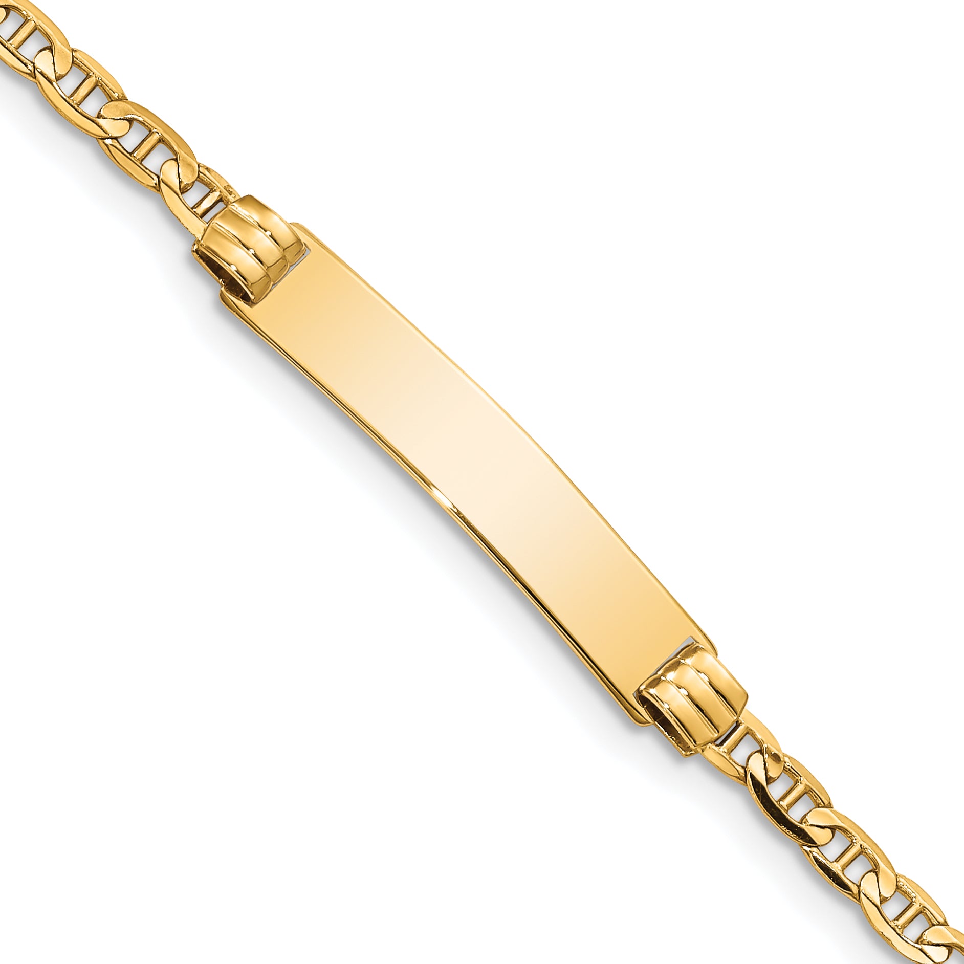 14K Children'S Anchor Link Id Bracelet