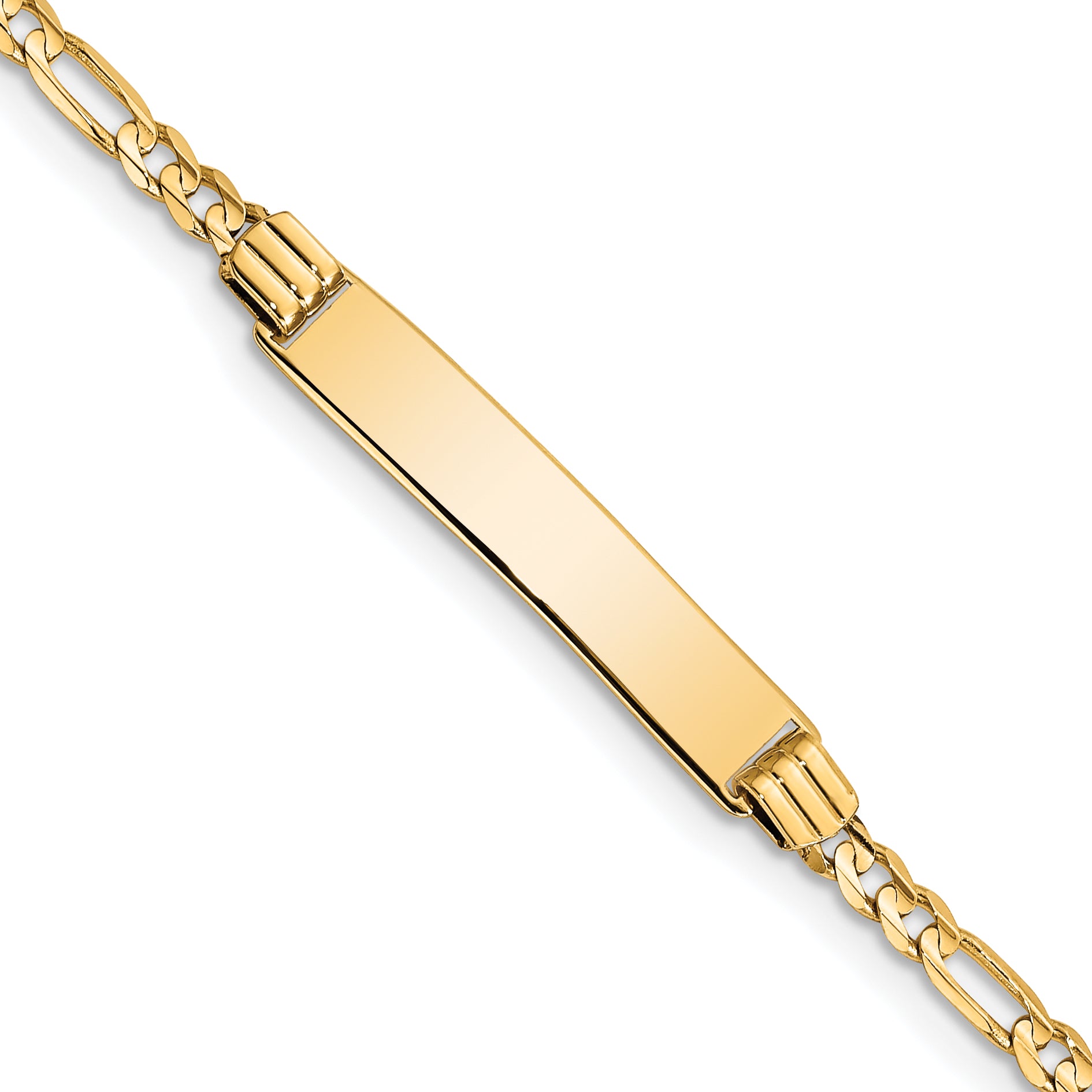 14K Children'S Figaro Link Id Bracelet