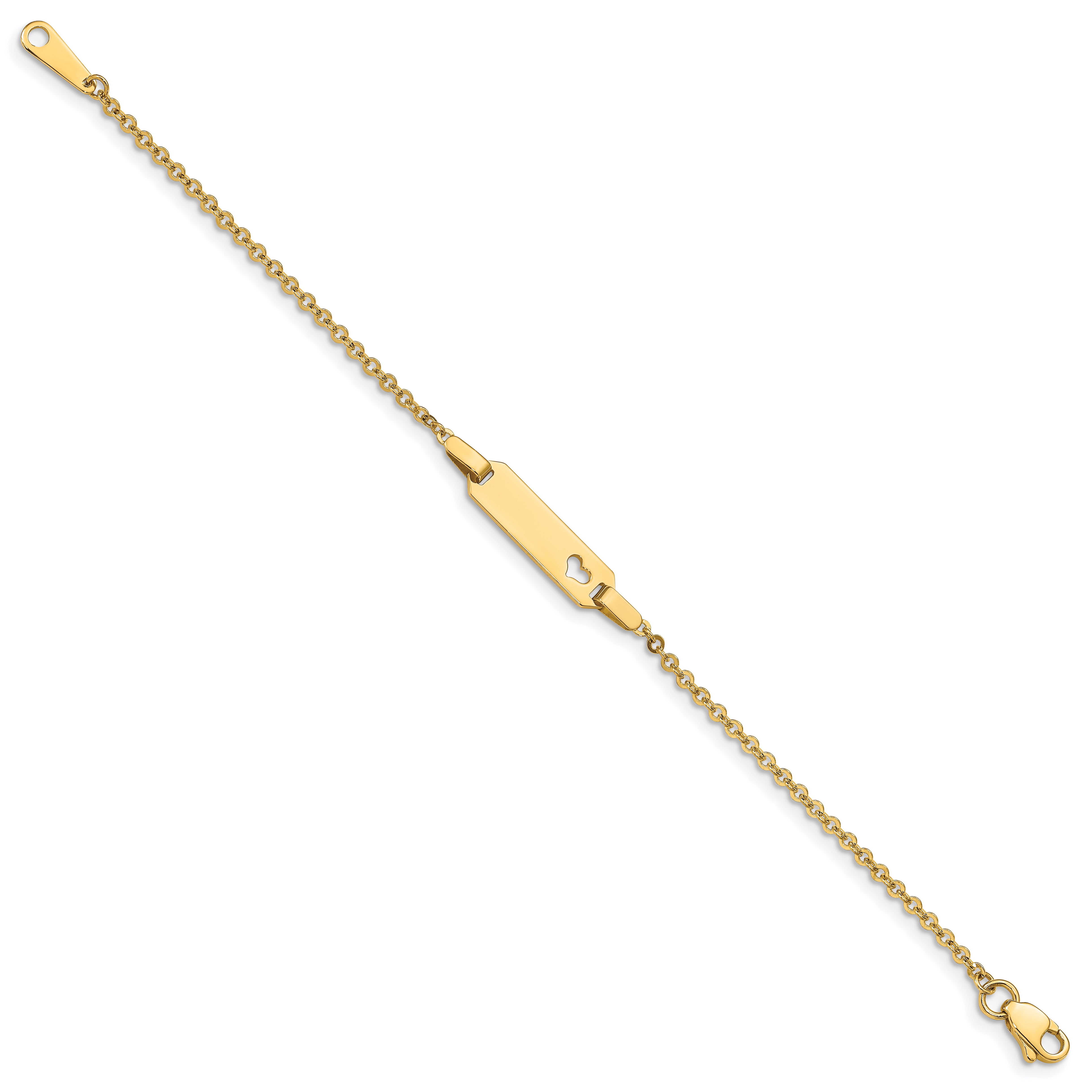 14K Children'S Heart Id Bracelet