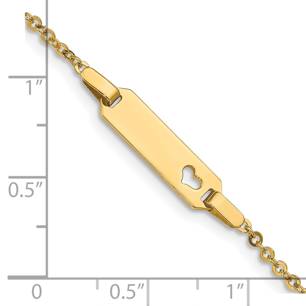 14K Children'S Heart Id Bracelet