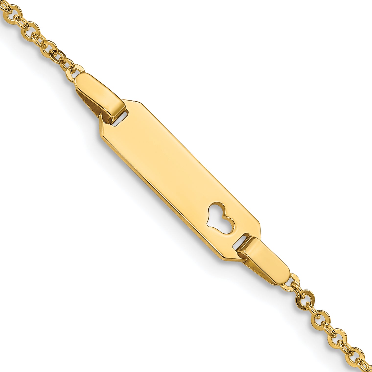 14K Children'S Heart Id Bracelet