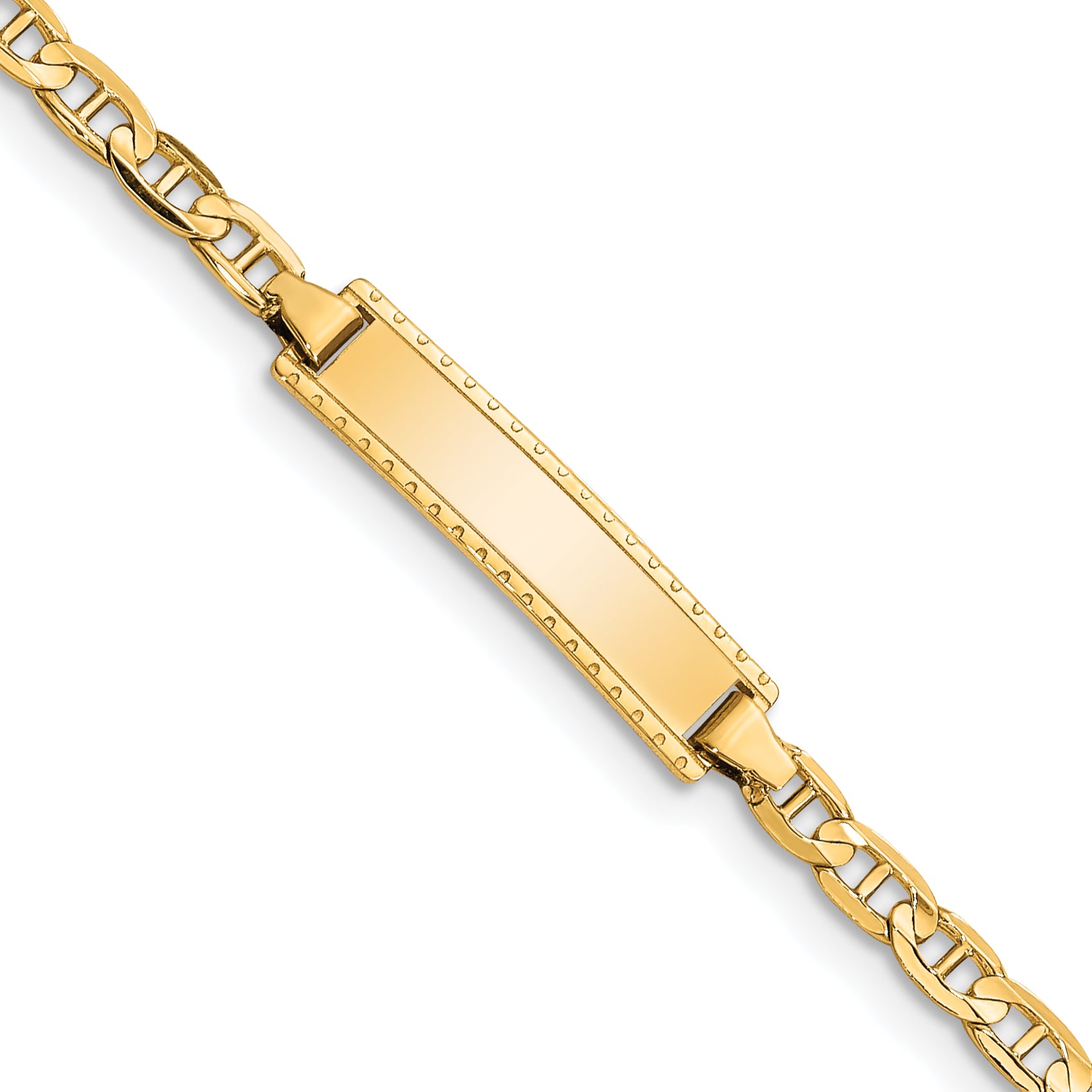 14K Children'S Anchor Link Id Bracelet