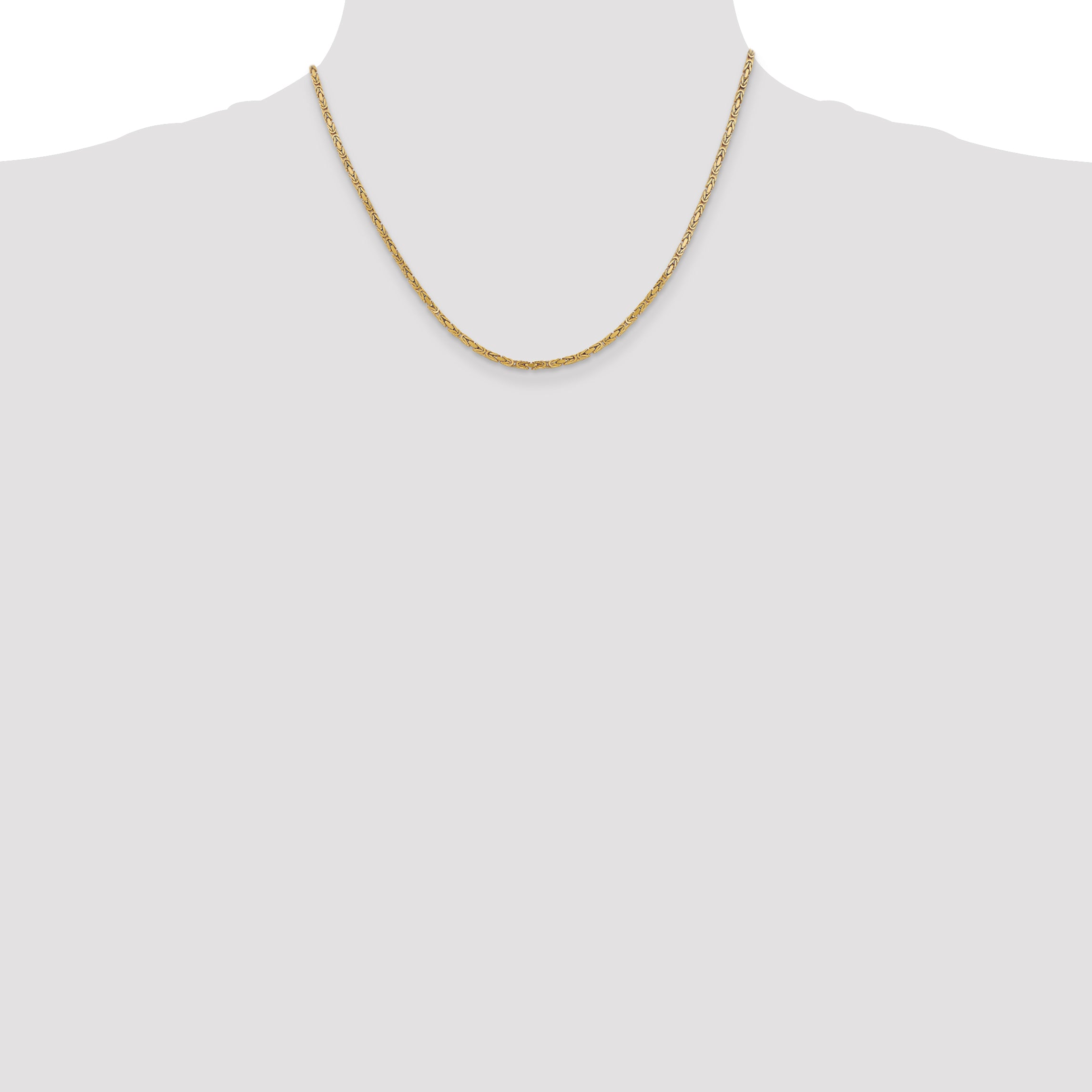 14K 18 Inch 2Mm Byzantine With Lobster Clasp Chain