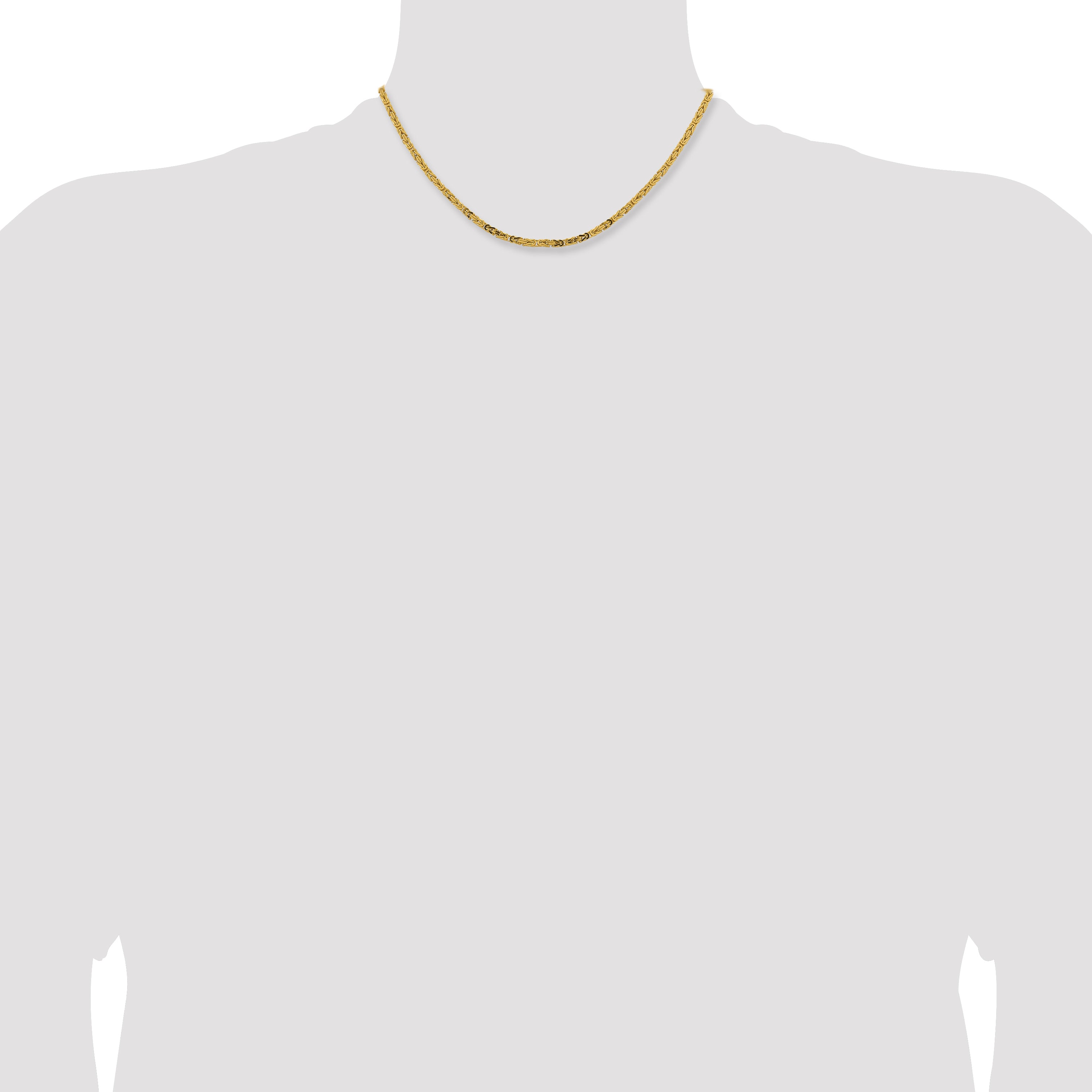 14K 16 Inch 2.5Mm Byzantine With Lobster Clasp Chain