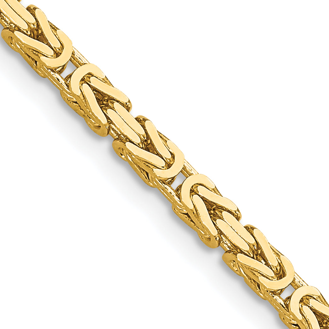 14K 24 Inch 2.5Mm Byzantine With Lobster Clasp Chain