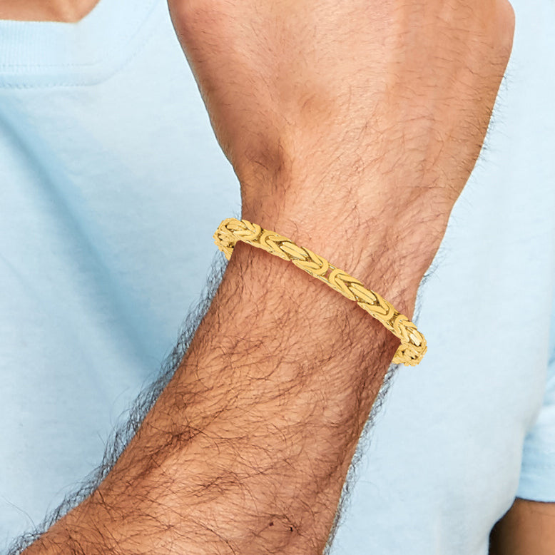 14K 8 inch 6.5mm Byzantine with Lobster Clasp Bracelet