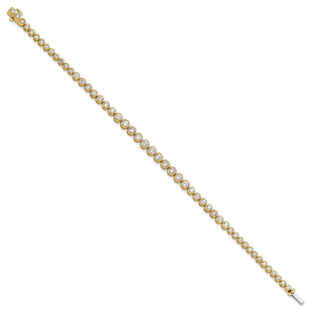 14ky Lab Grown VS/SI FGH Dia Bezel Set Tennis Bracelet