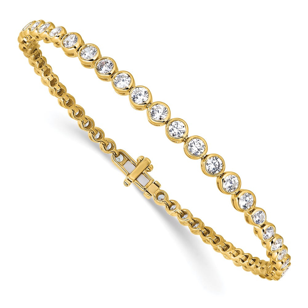 14ky Lab Grown VS/SI FGH Dia Bezel Set Tennis Bracelet