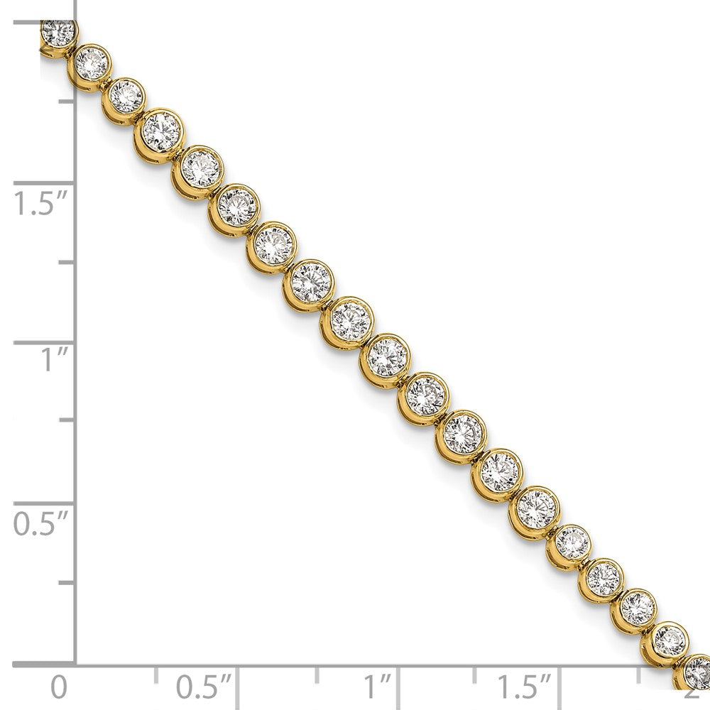 14ky Lab Grown VS/SI FGH Dia Bezel Set Tennis Bracelet