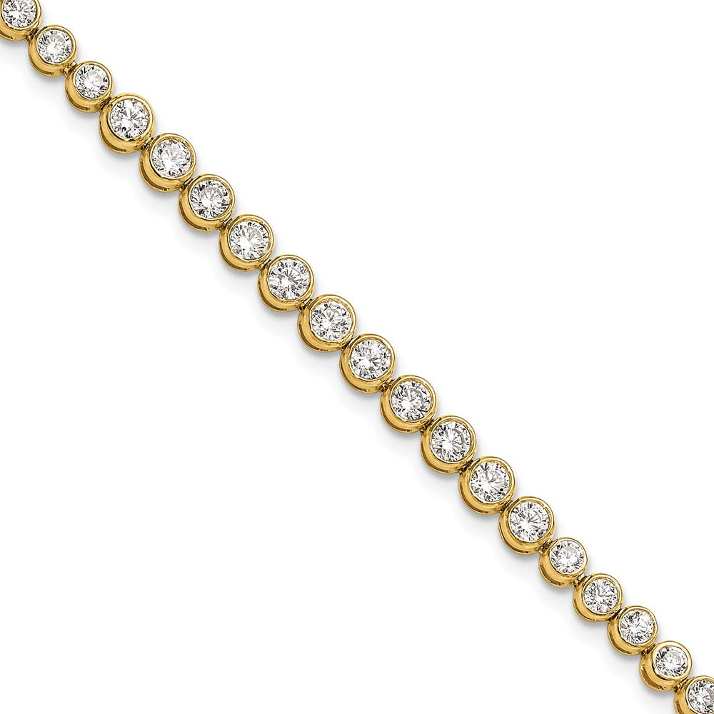 14ky Lab Grown VS/SI FGH Dia Bezel Set Tennis Bracelet