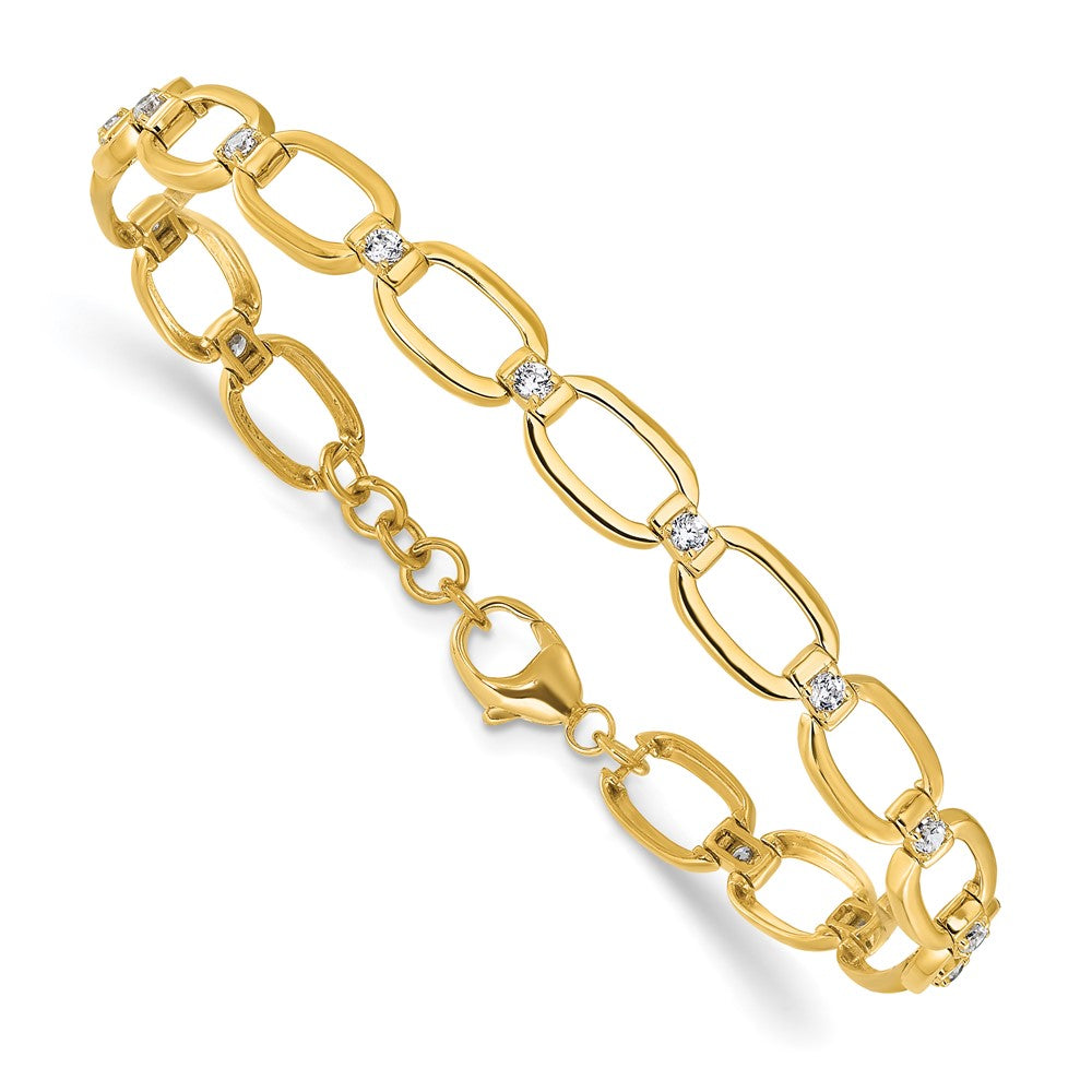 14K Lab Grown Diamond VS/SI FGH Oval Link w/ .25 inch ext. Bracelet