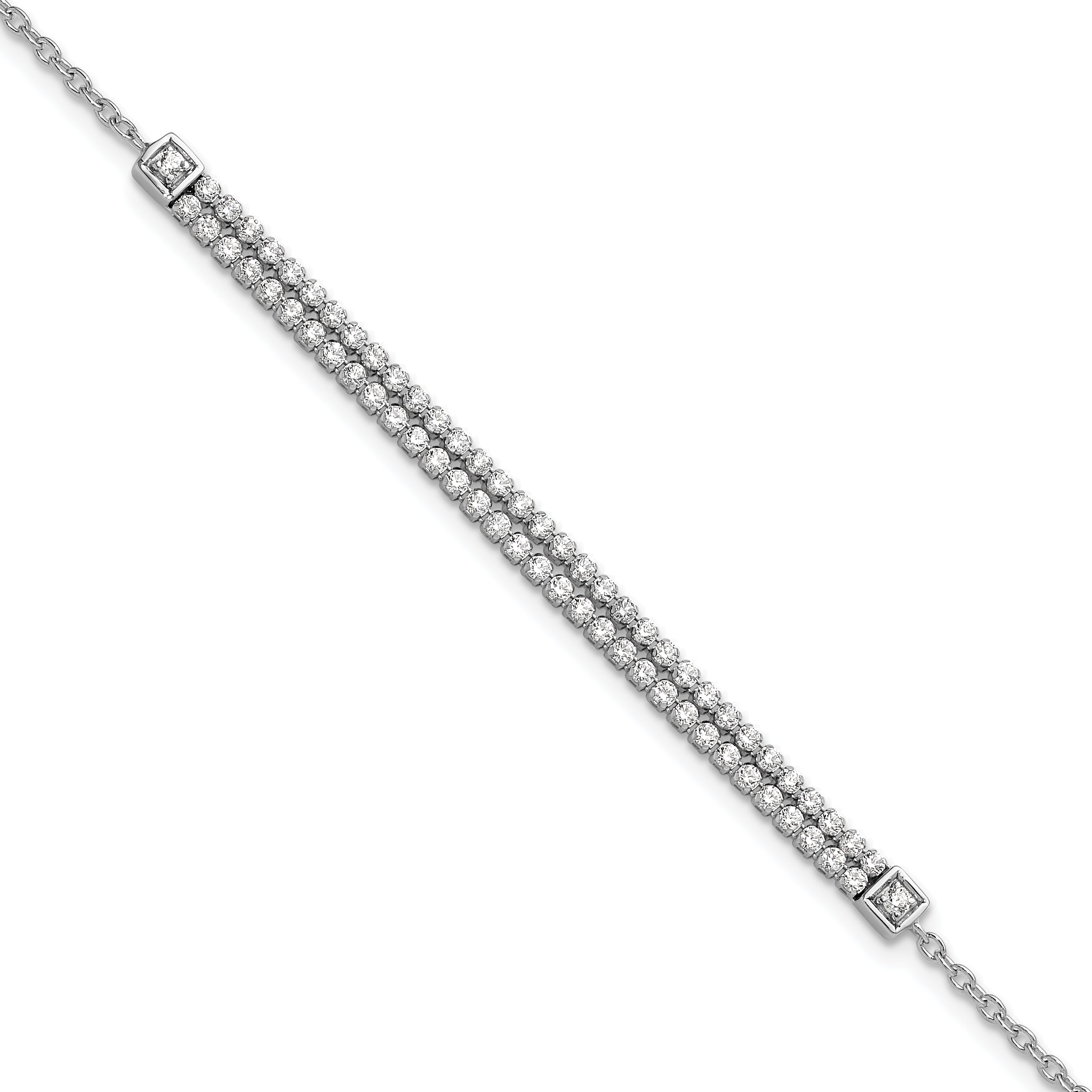 14K White Gold Lab Grown Diamond Vs/Si Fgh W/1 Inch Ext. Bracelet