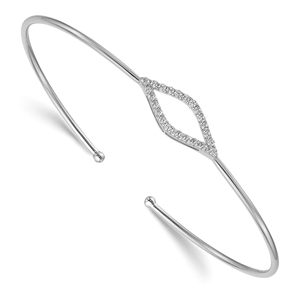 14K White Gold Lab Grown VS/SI FGH Dia Cuff Bangle