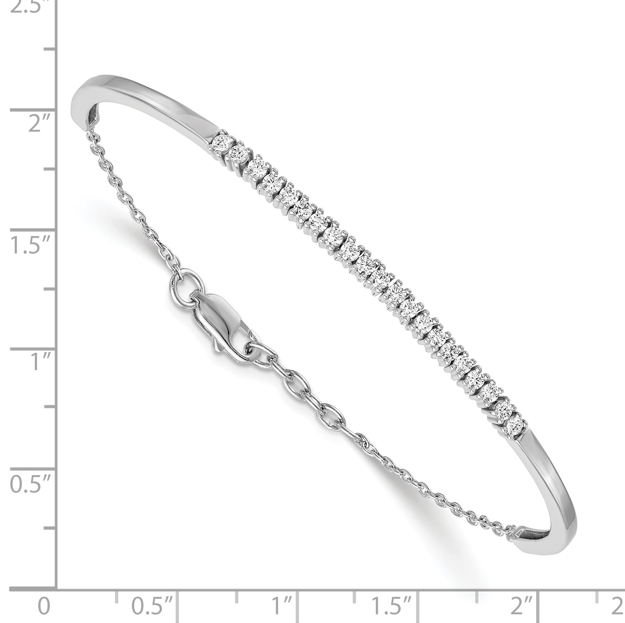 14K White Gold Lab Grown Diamond Vs/Si Fgh Bangle Bracelet
