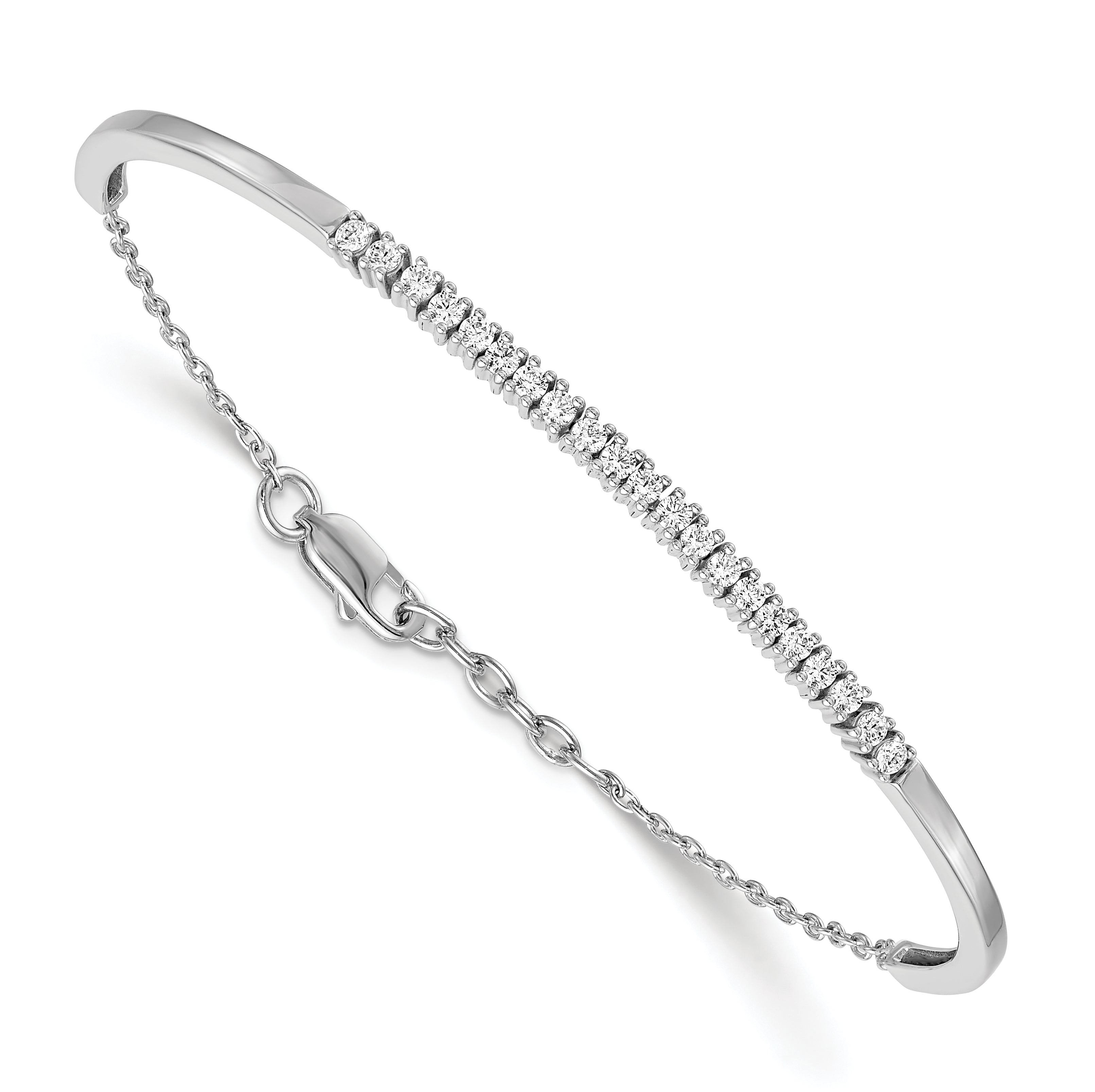 14K White Gold Lab Grown Diamond Vs/Si Fgh Bangle Bracelet