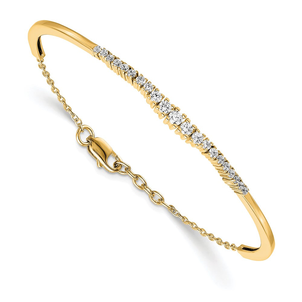 14K Lab Grown Diamond VS/SI FGH Graduated Bangle Bracelet