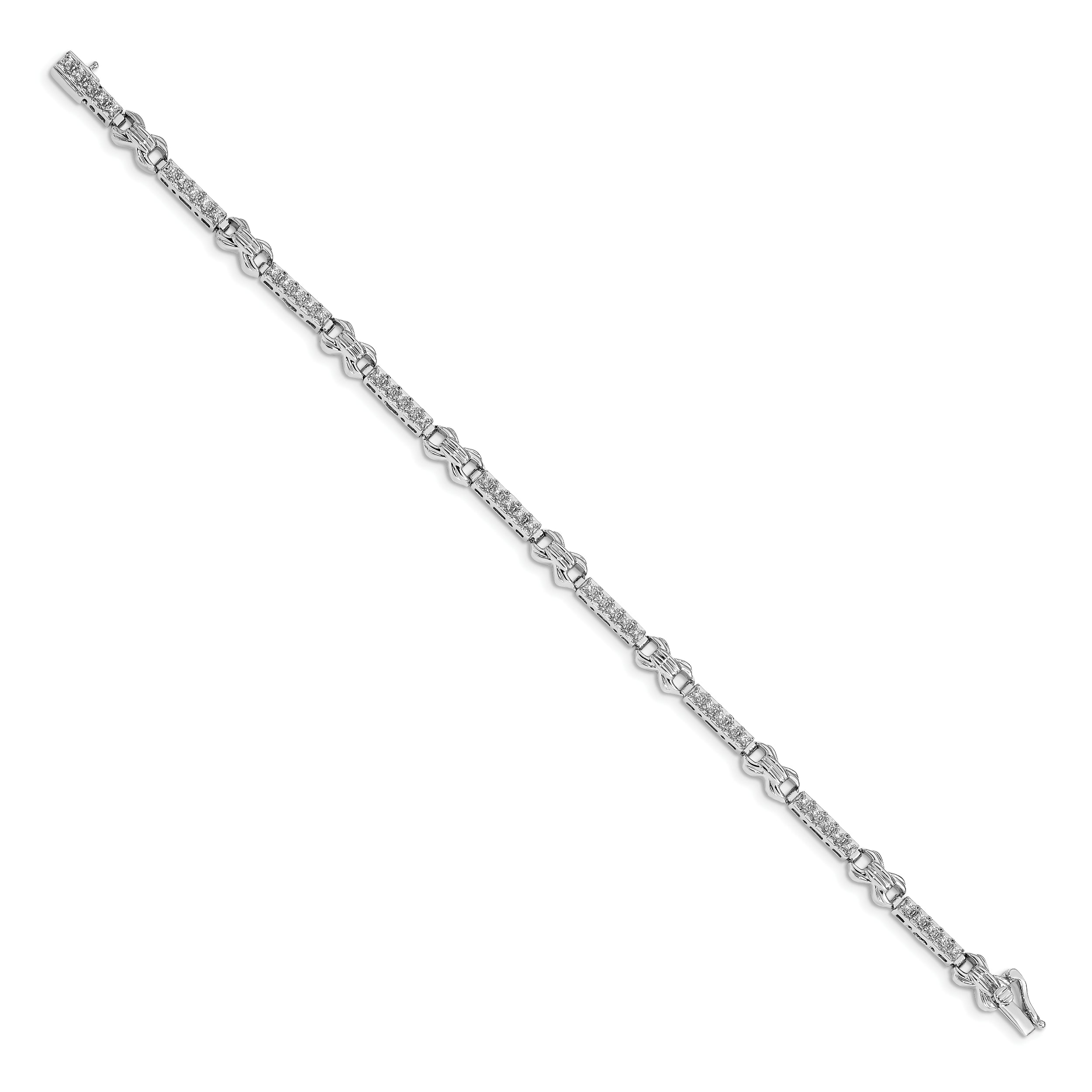 14K White Gold Lab Grown Vs/Si Fgh Dia Fancy Bracelet