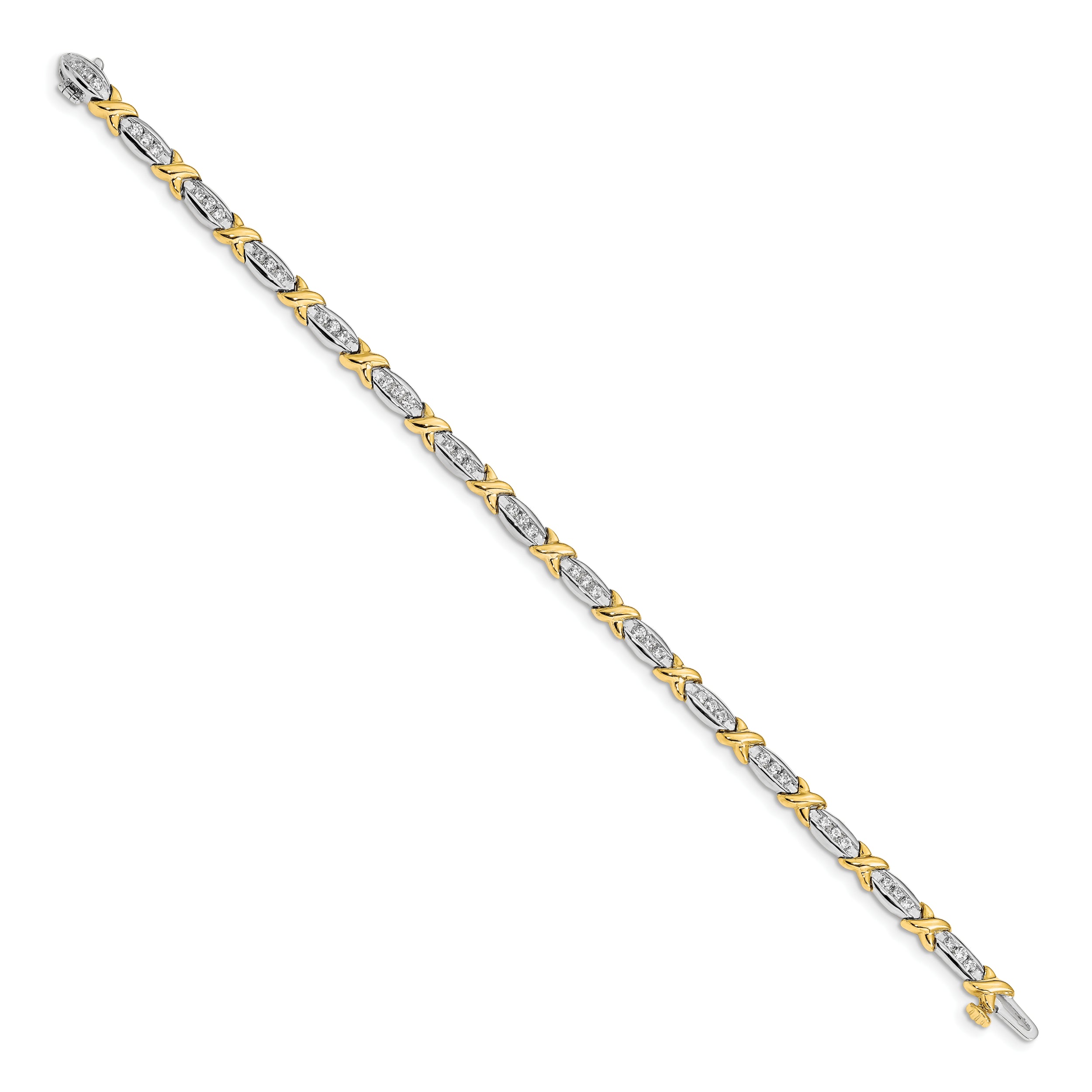 14K Two-Tone Lab Grown Diamond Vs/Si Fgh Tennis Bracelet