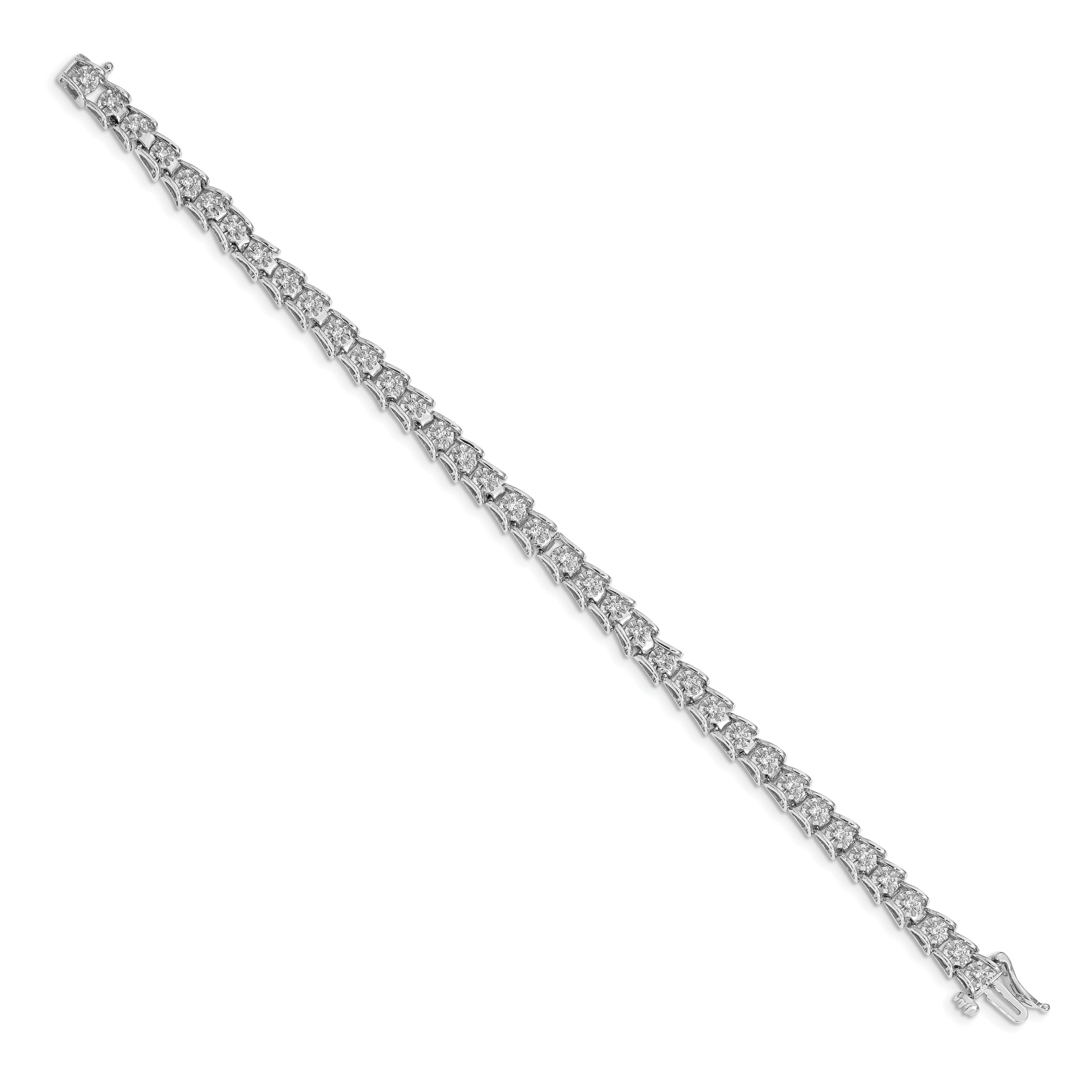 14K White Gold Lab Grown Diamond Vs/Si Fgh Fancy Bracelet