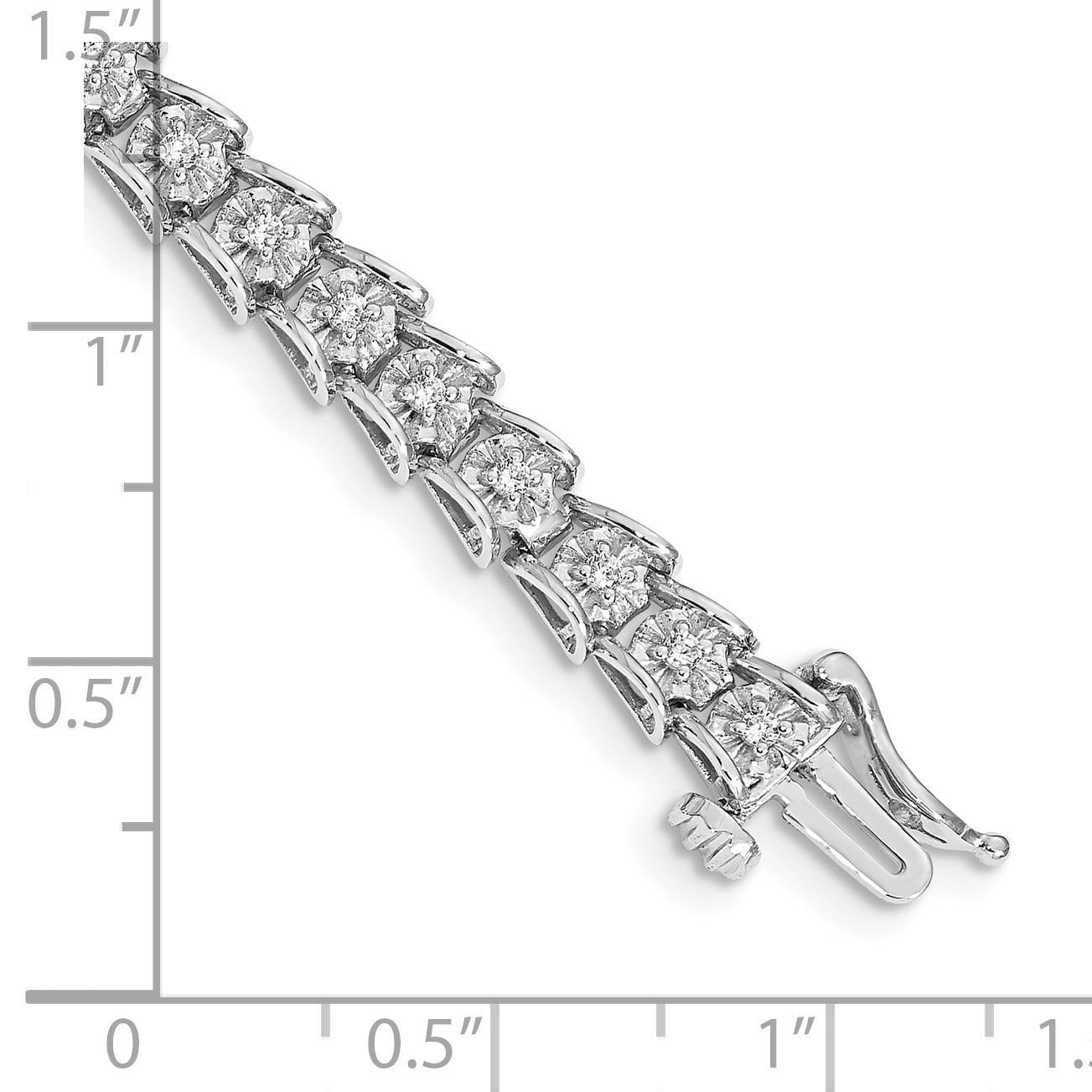 14K White Gold Lab Grown Diamond Vs/Si Fgh Fancy Bracelet