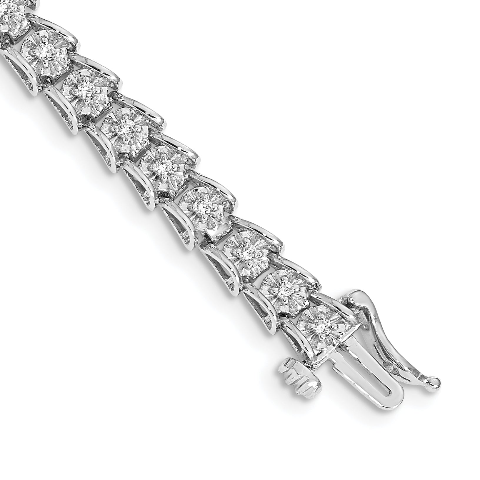 14K White Gold Lab Grown Diamond Vs/Si Fgh Fancy Bracelet