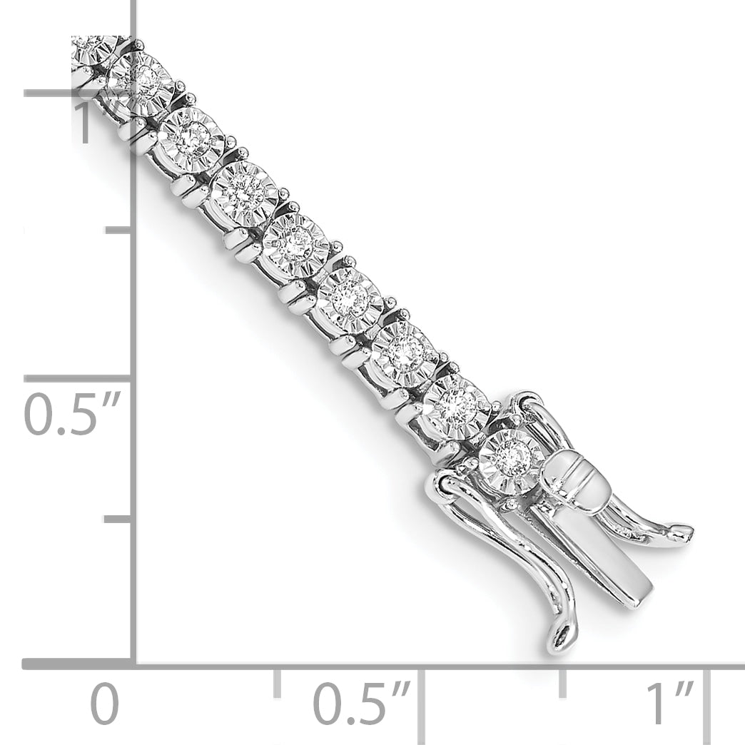 14K White Gold Lab Grown Vs/Si Fgh Dia Illusion Setting Bracelet