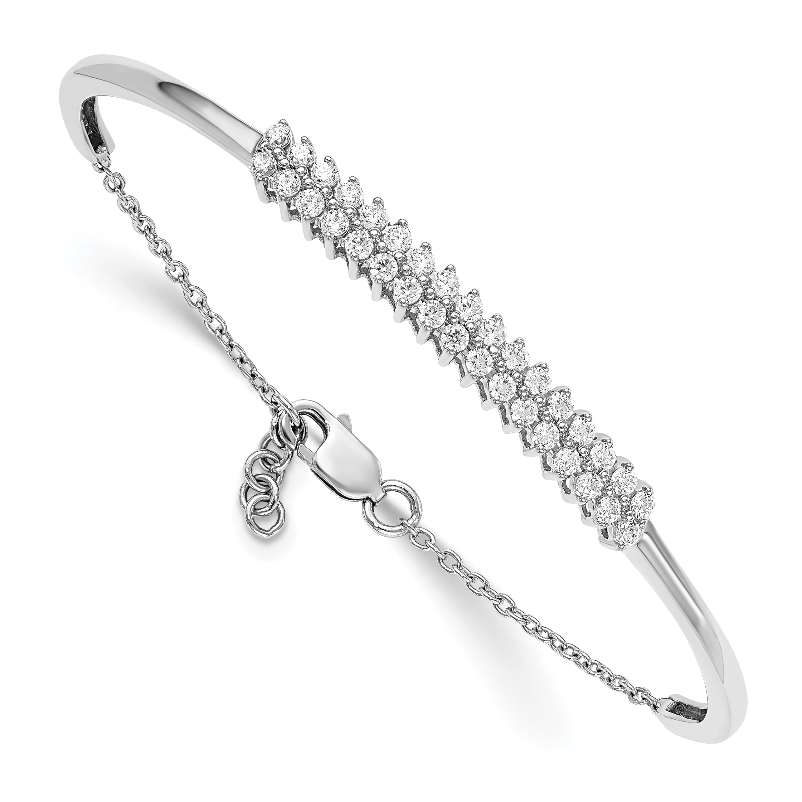 14K White Gold Lab Grown Diamond Vs/Si Fgh Bangle Bracelet