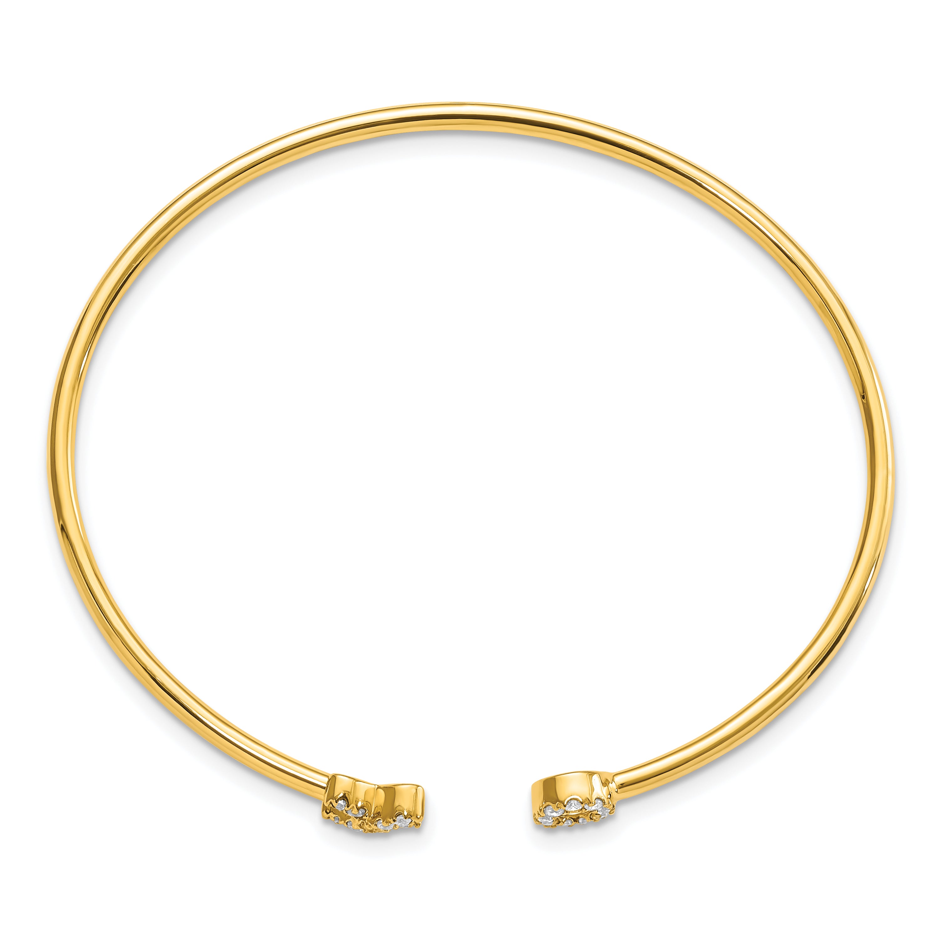 14K Lab Grown Vs/Si Fgh Dia X & O Cuff Bangle