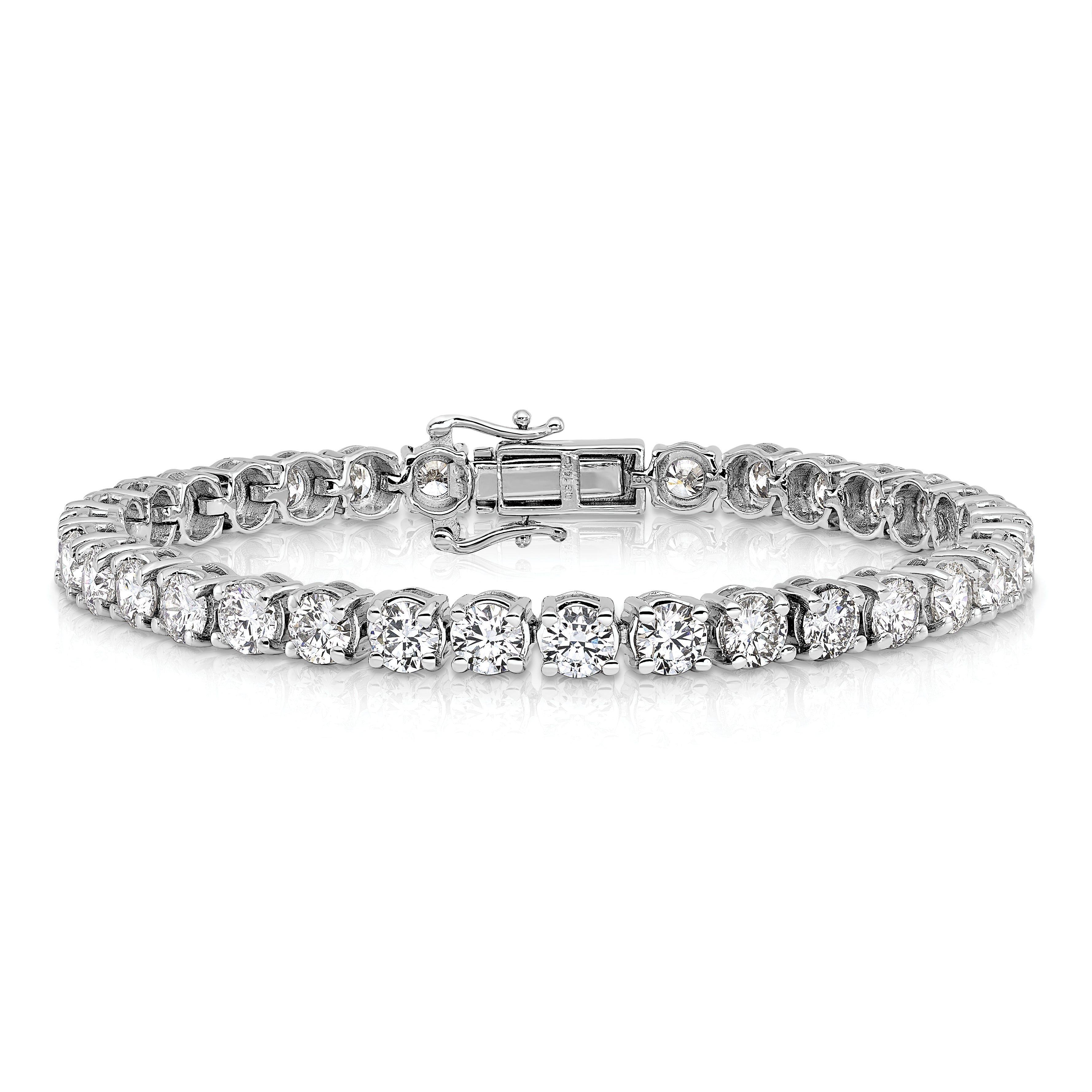 14K White Gold VS/SI+ G+ Lab Grown Diamond Tennis Bracelet