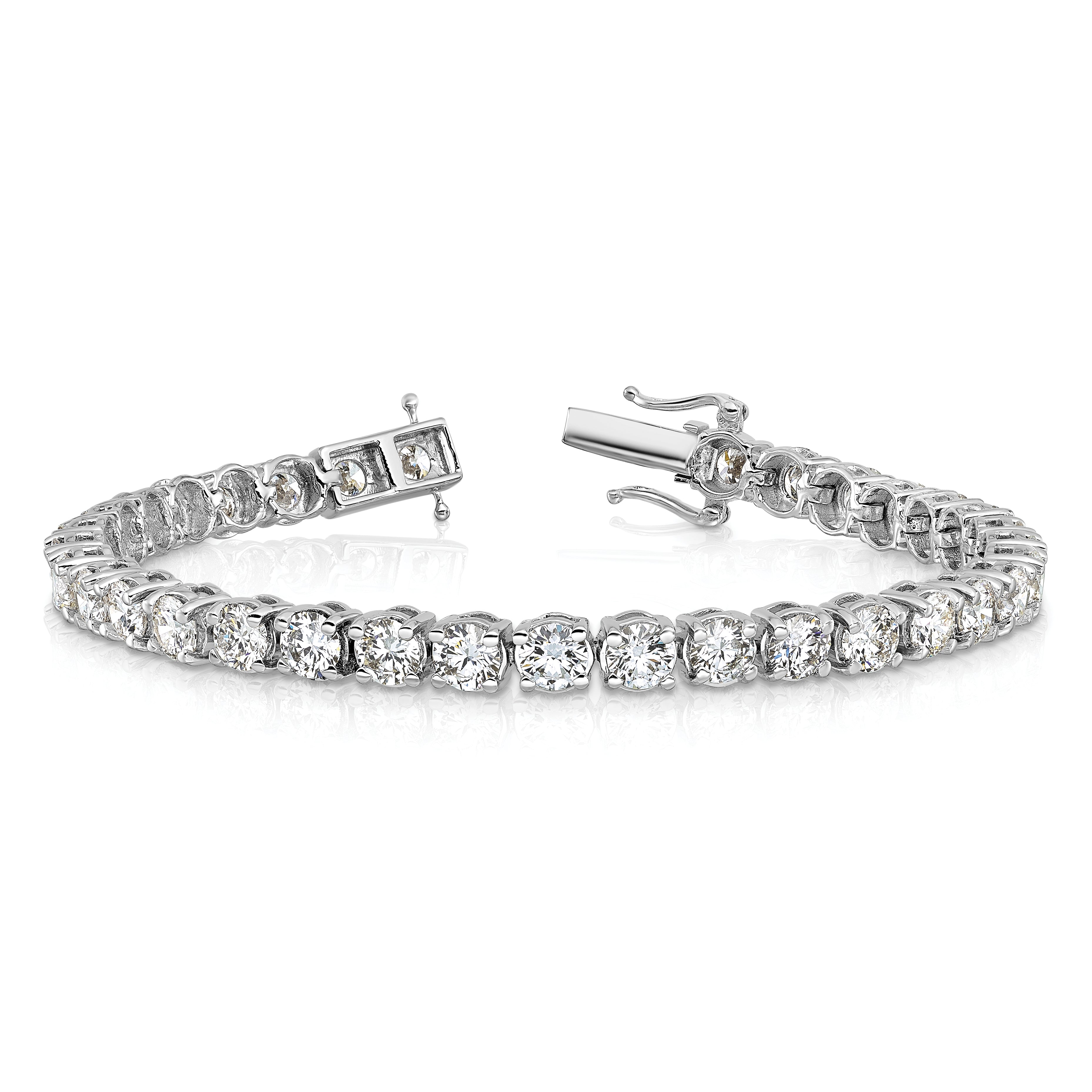 14K White Gold VS/SI+ G+ Lab Grown Diamond Tennis Bracelet