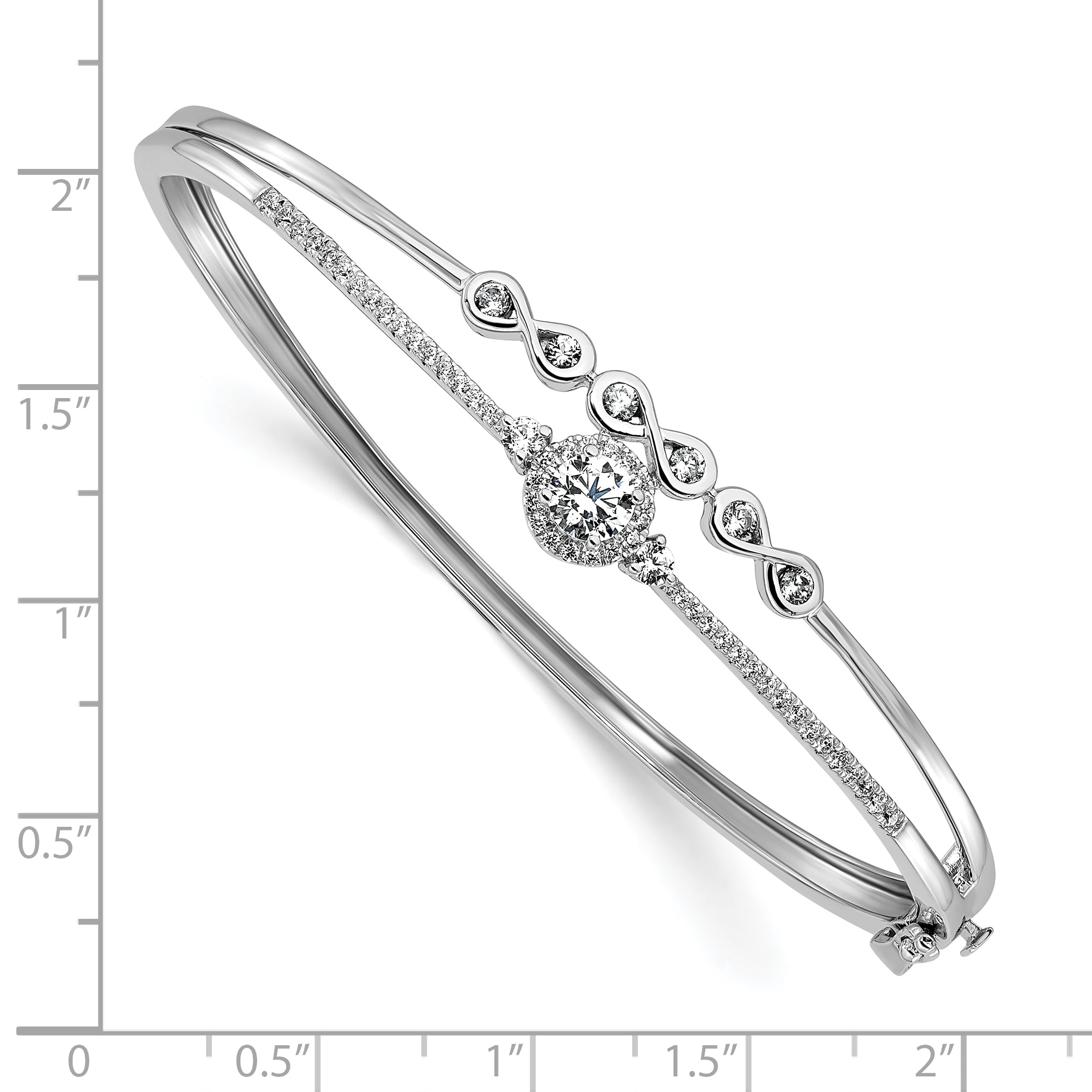 14K White Lab Grown Vs/Si Fgh Dia Swirl Bangle