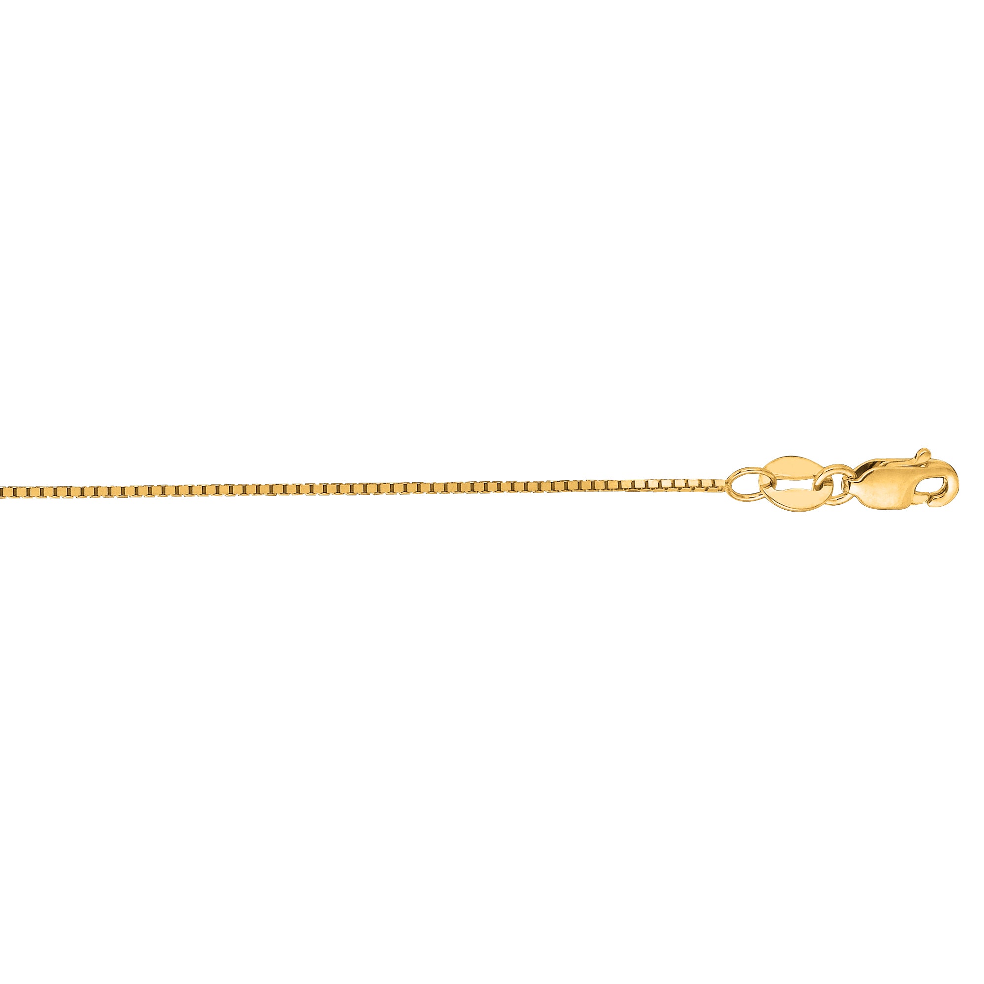 14K Yellow Gold 0.68mm Classic Box 24" Chain with Lobster Lock